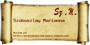 Szoboszlay Marianna névjegykártya